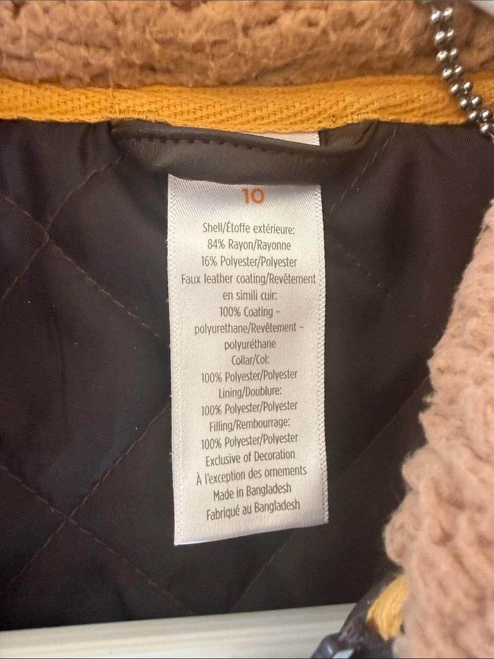 Top Gun-Inspired Brown Faux Leather Kids Jacket w/ Dog Tags